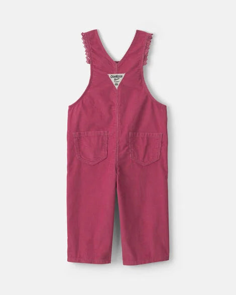 Toddler Girl Corduroy Overalls - Rosy Pink