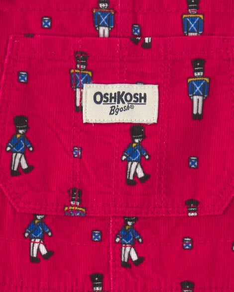 Toddler Girl Nutcracker Corduroy Skirtall - Red
