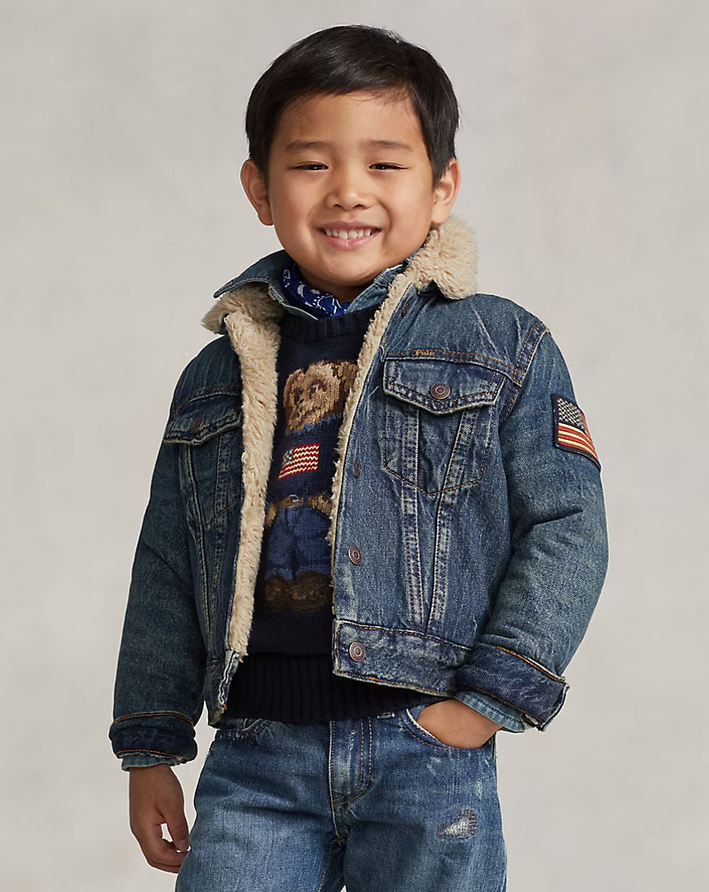 Teddy Fleece–Lined Denim Trucker Jacket