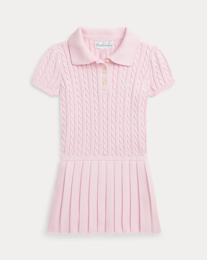 Mini-Cable Polo Sweater Dress (2 Colors)