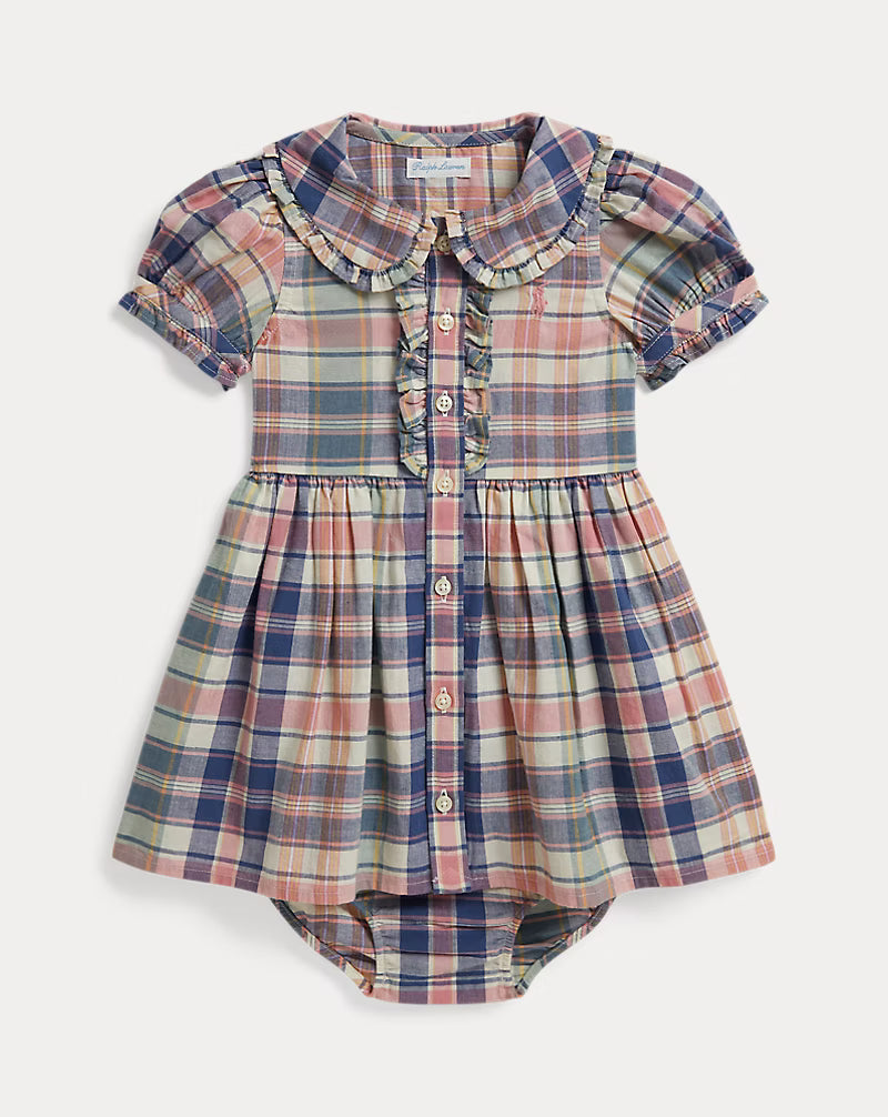 Plaid Cotton Shirtdress & Bloomer