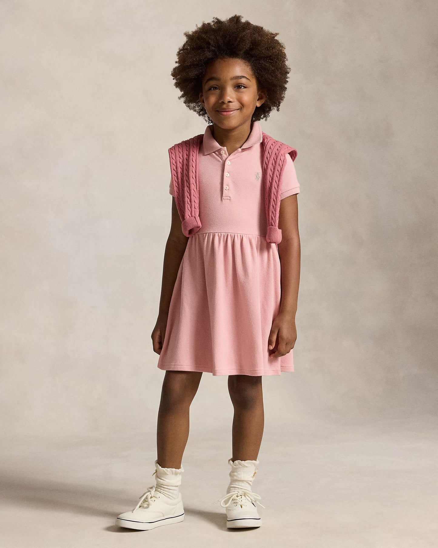 Stretch Mesh Polo Dress