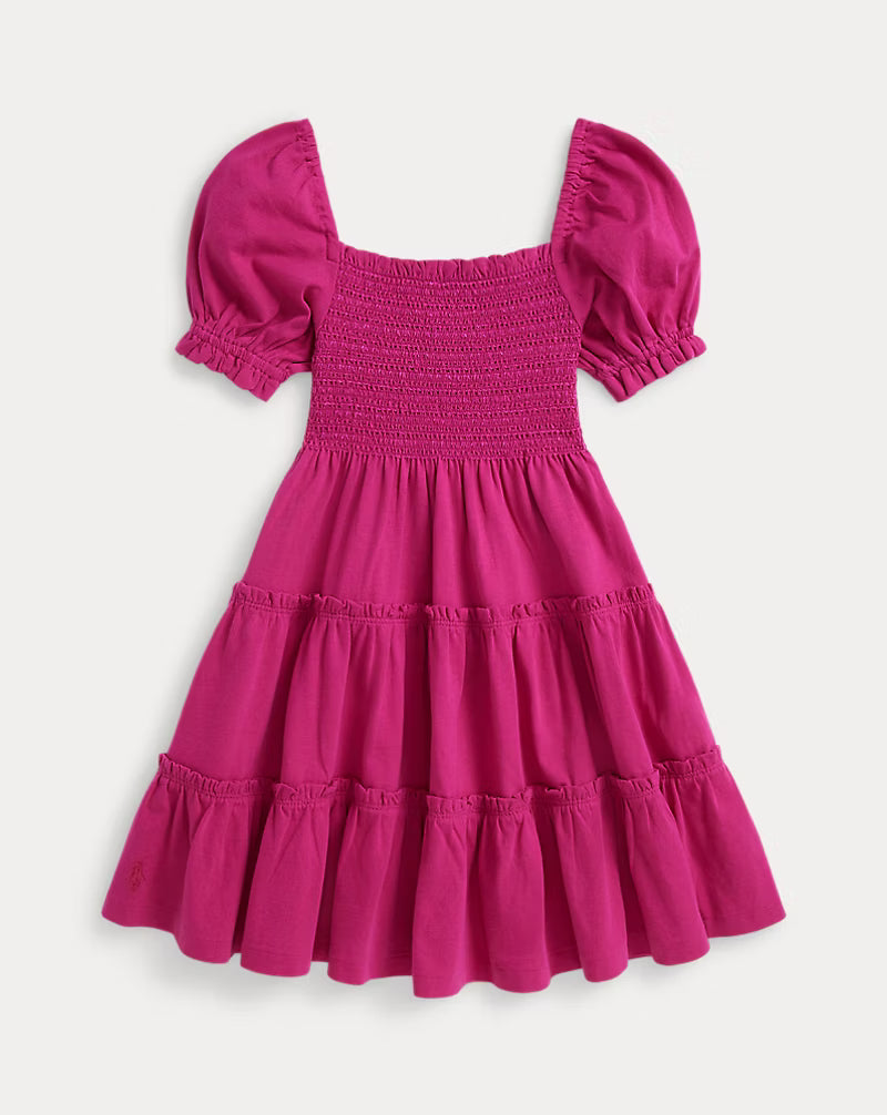 Smocked Cotton Jersey Dress