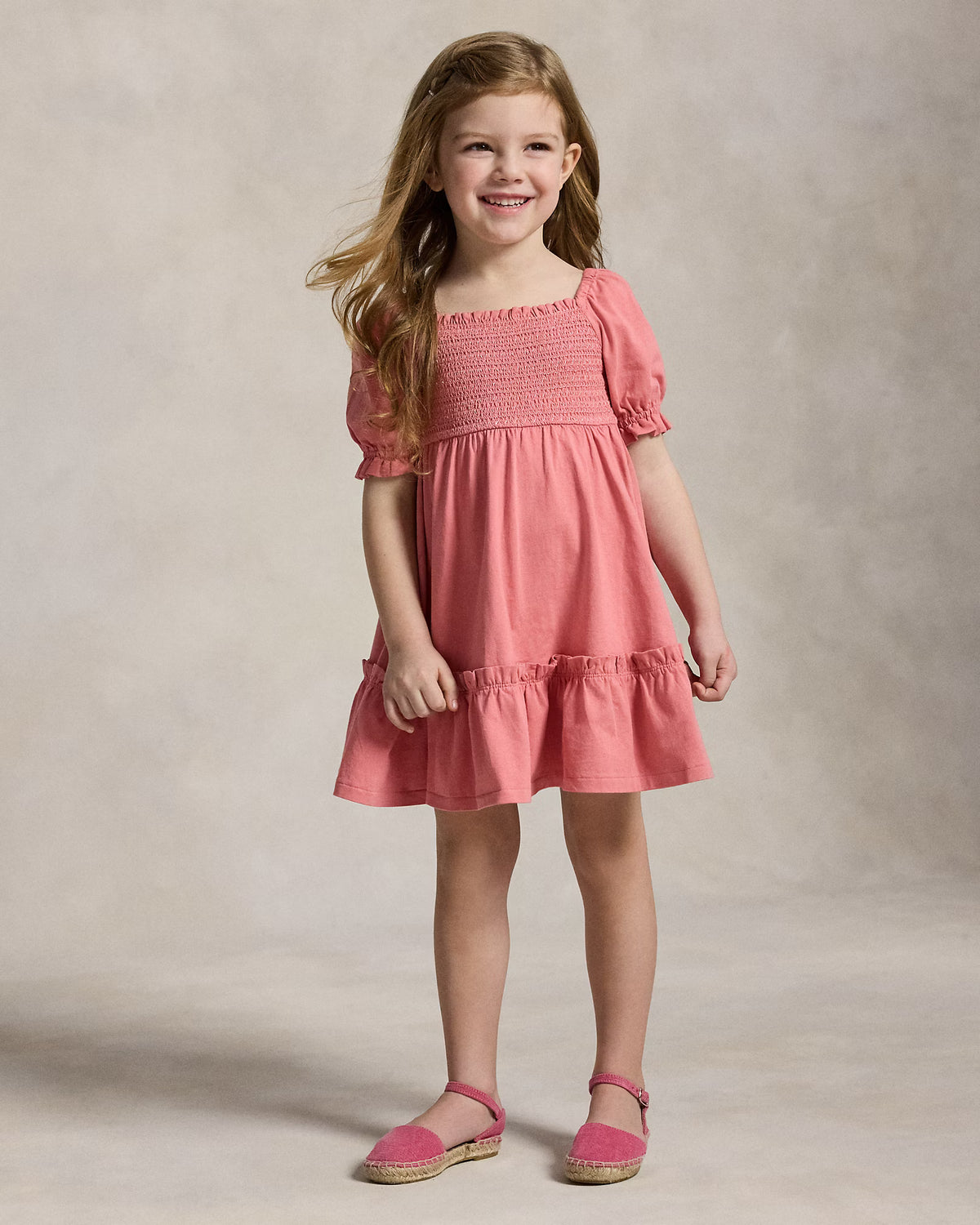 Smocked Cotton Jersey Dress
