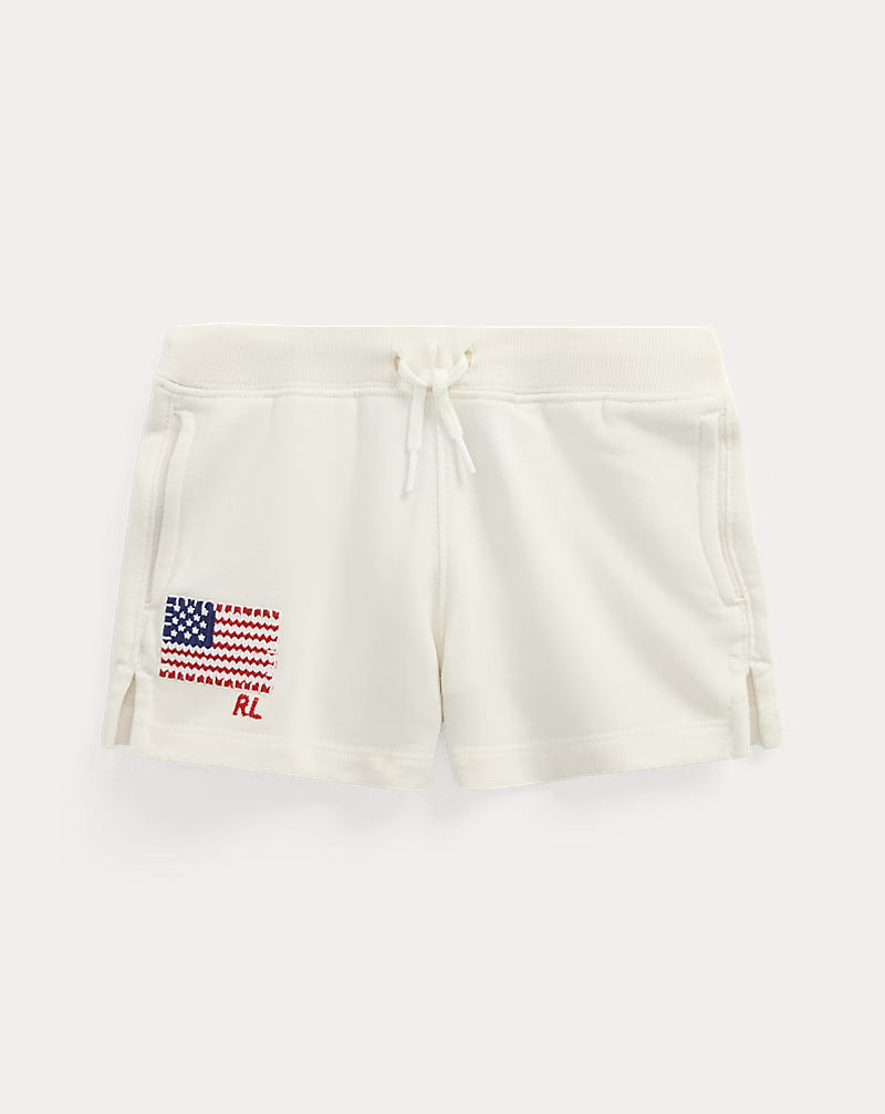 Flag-Appliqué French Terry Short