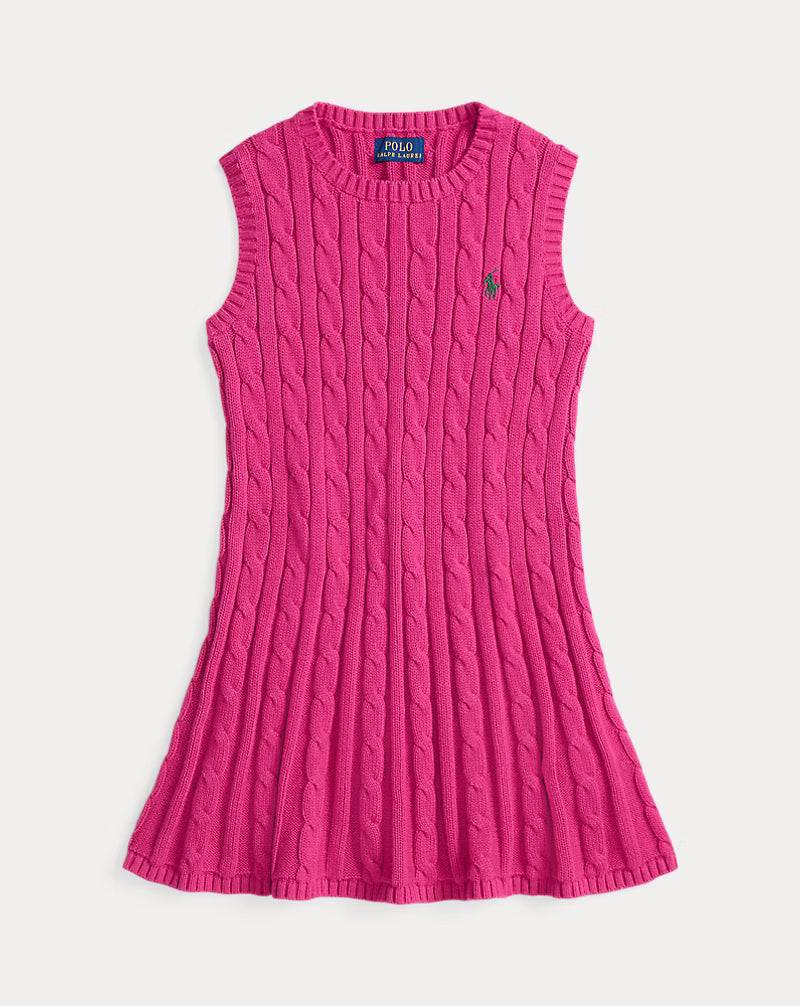 Cable-Knit Cotton Sleeveless Dress