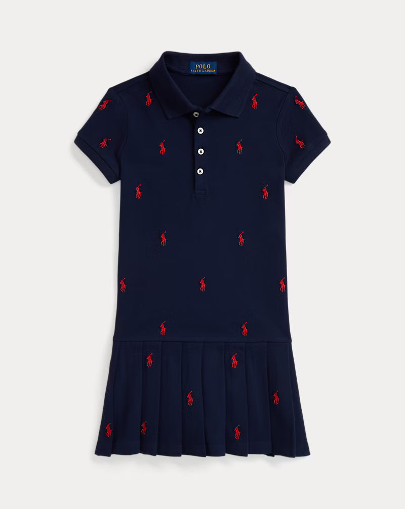 Polo Pony Stretch Mesh Polo Dress