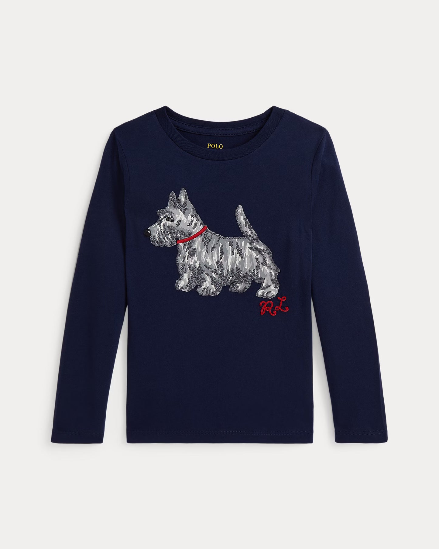 Dog-Print Cotton Long-Sleeve Tee
