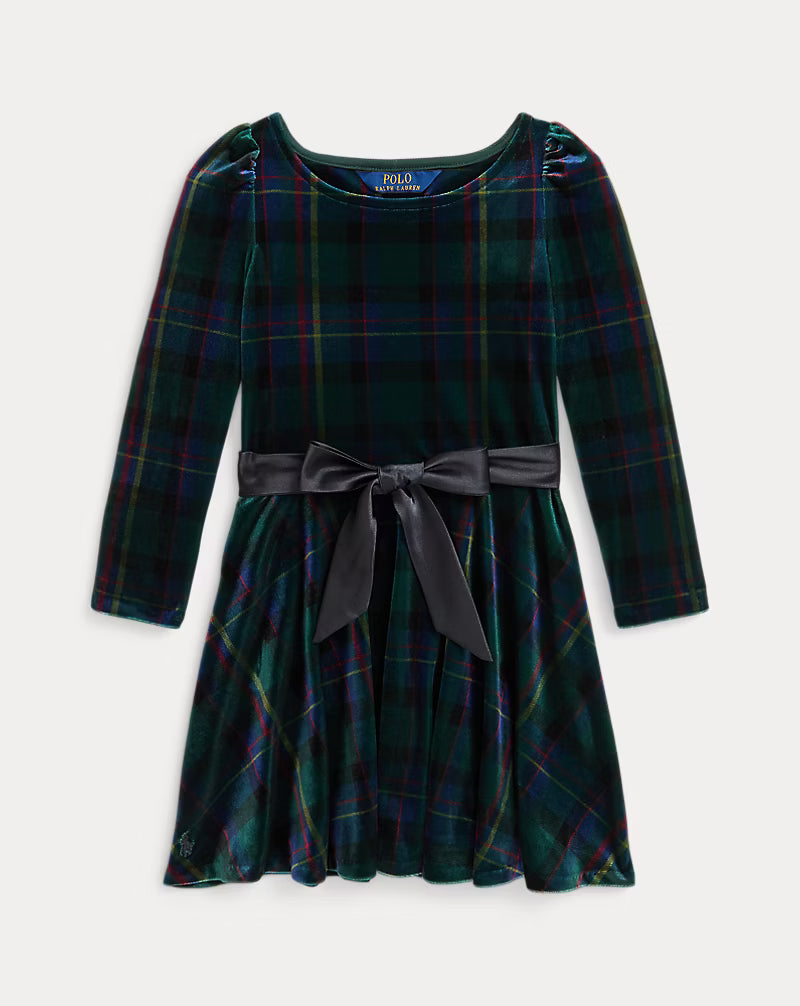 Plaid Velour Dress