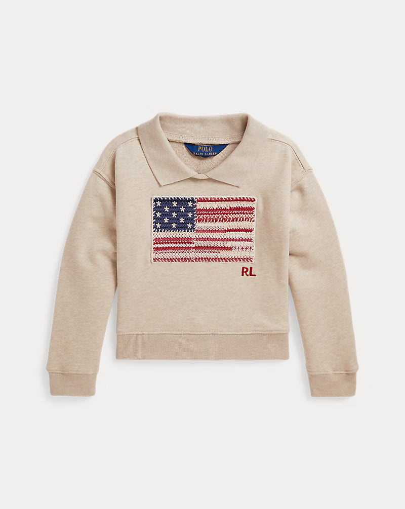 Flag Terry Collared Sweatshirt