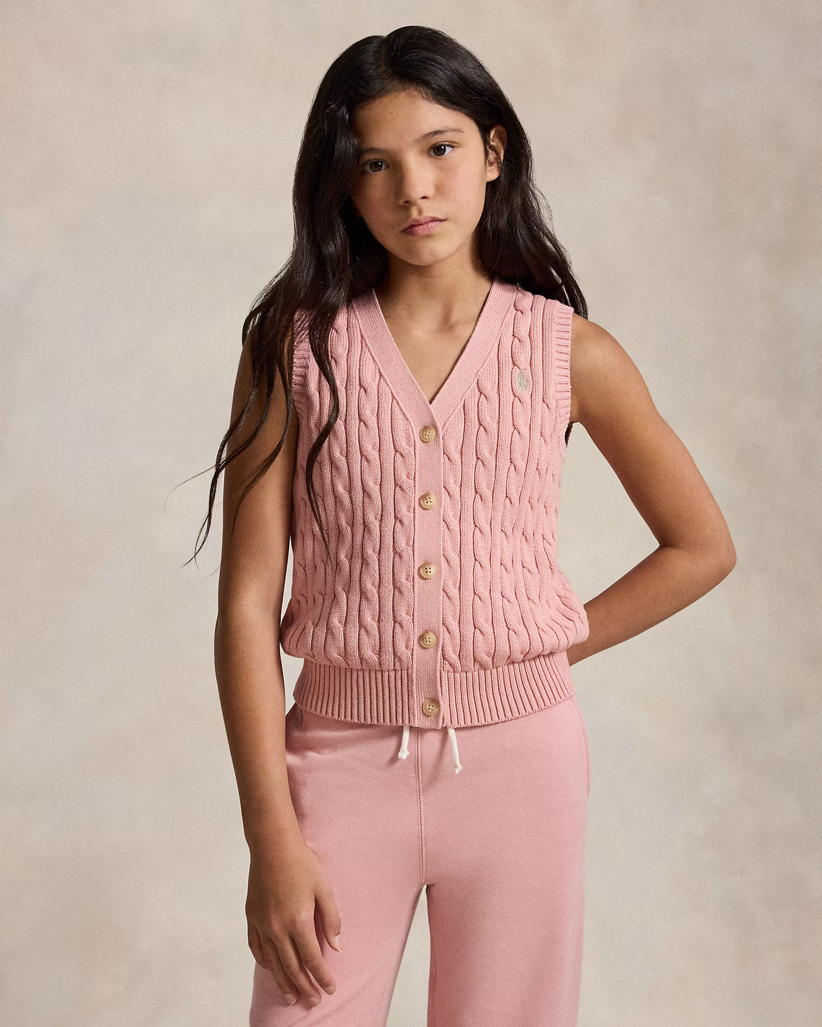 Cable-Knit Cotton Sweater Vest