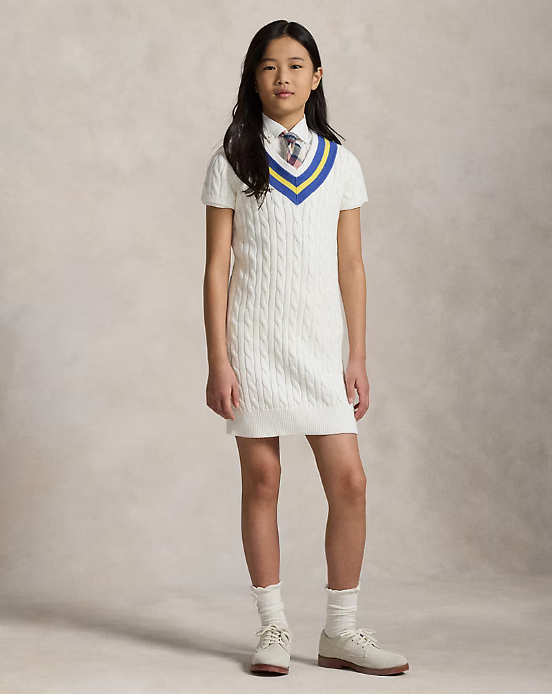 Cricket-Stripe Cotton Sweater Dress