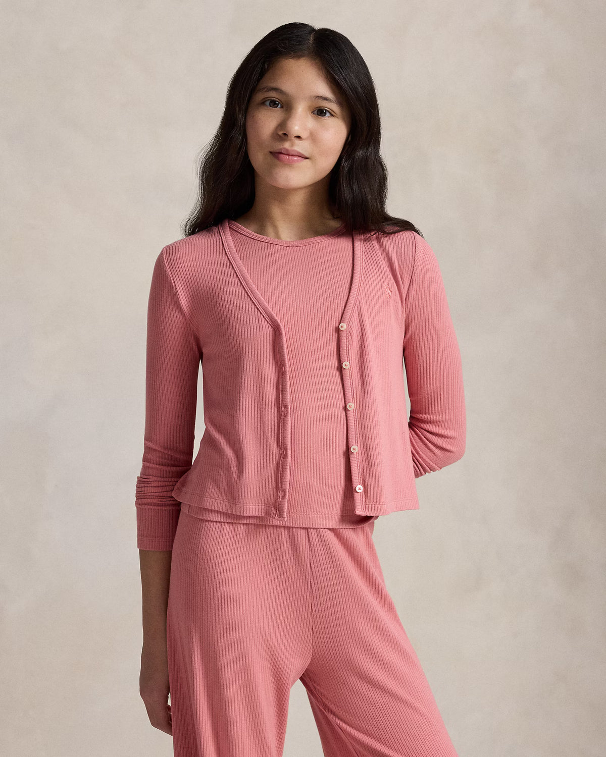 Ribbed Cardigan & Top Set (2 Colors)