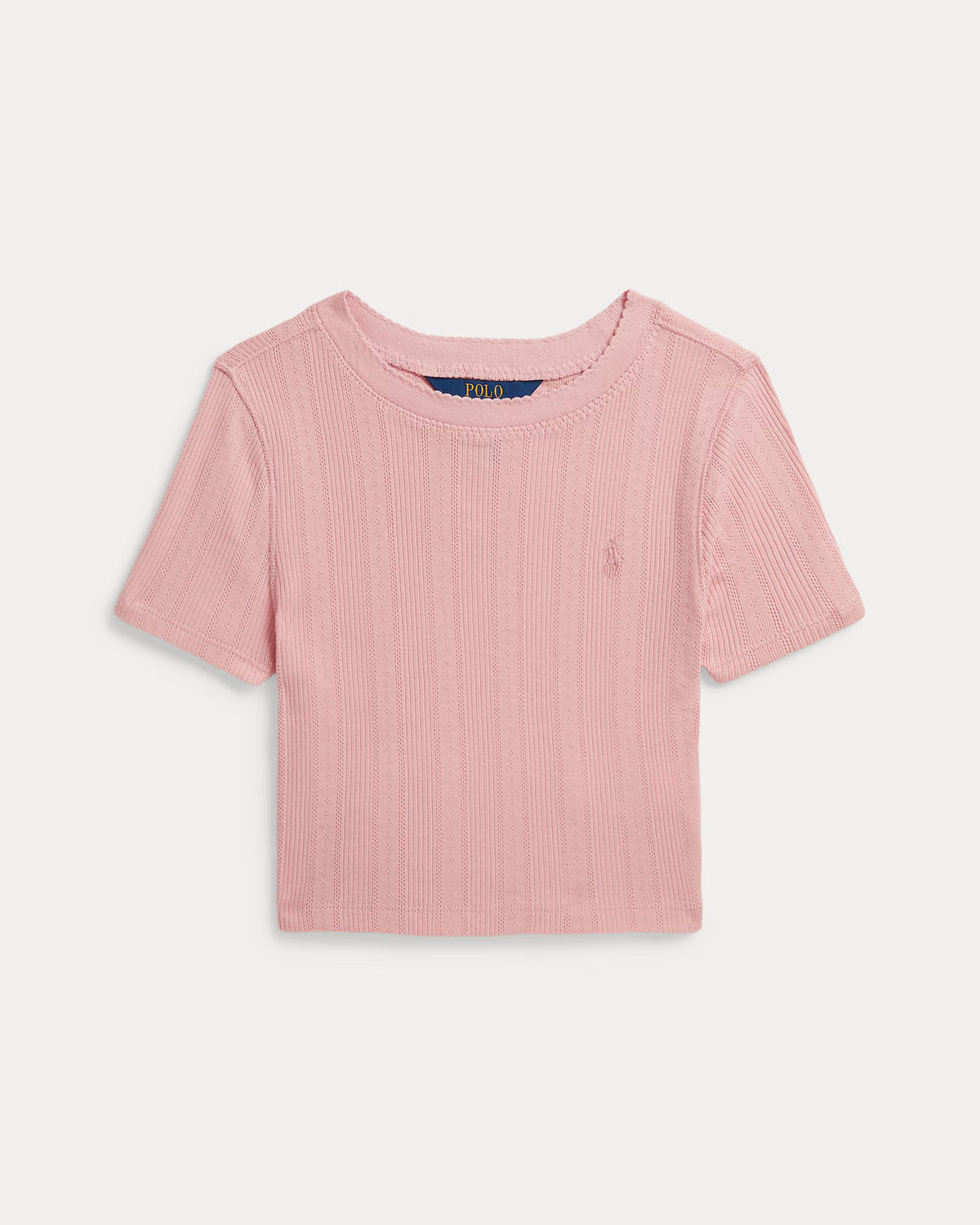 Pointelle-Knit Cotton Boxy Tee (2 Colors)