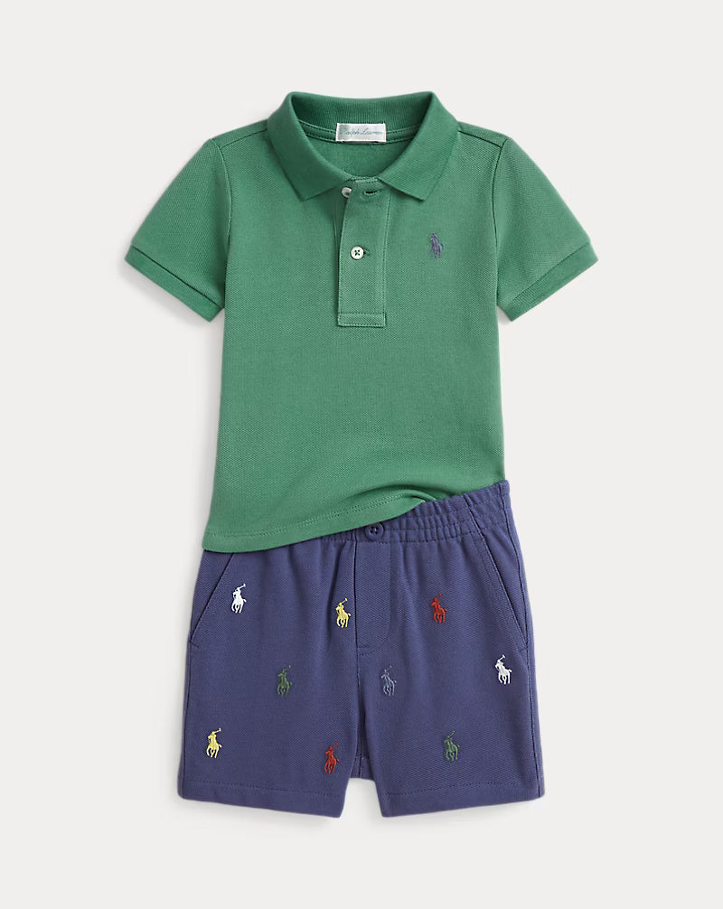 Mesh Polo Shirt & Short Set