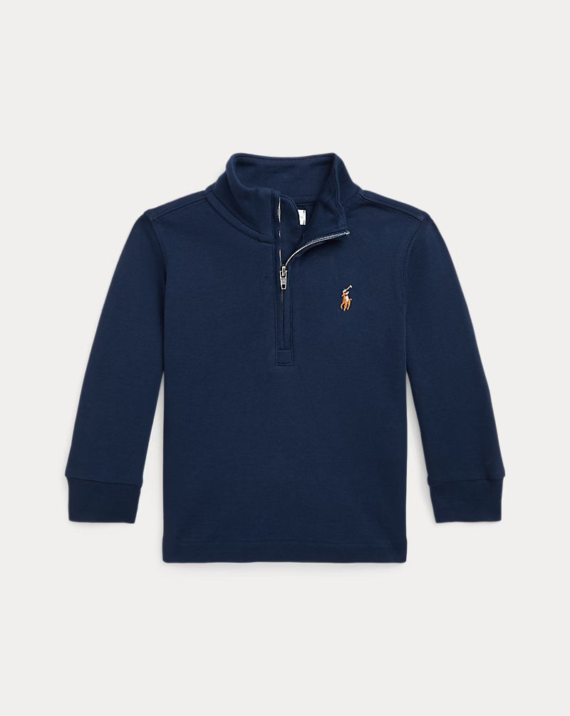 Cotton Interlock Quarter-Zip Pullover