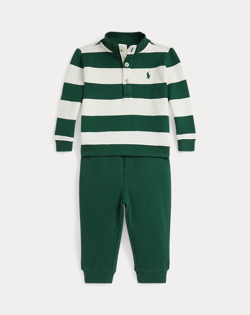 Striped Estate-Rib Pullover & Pant Set