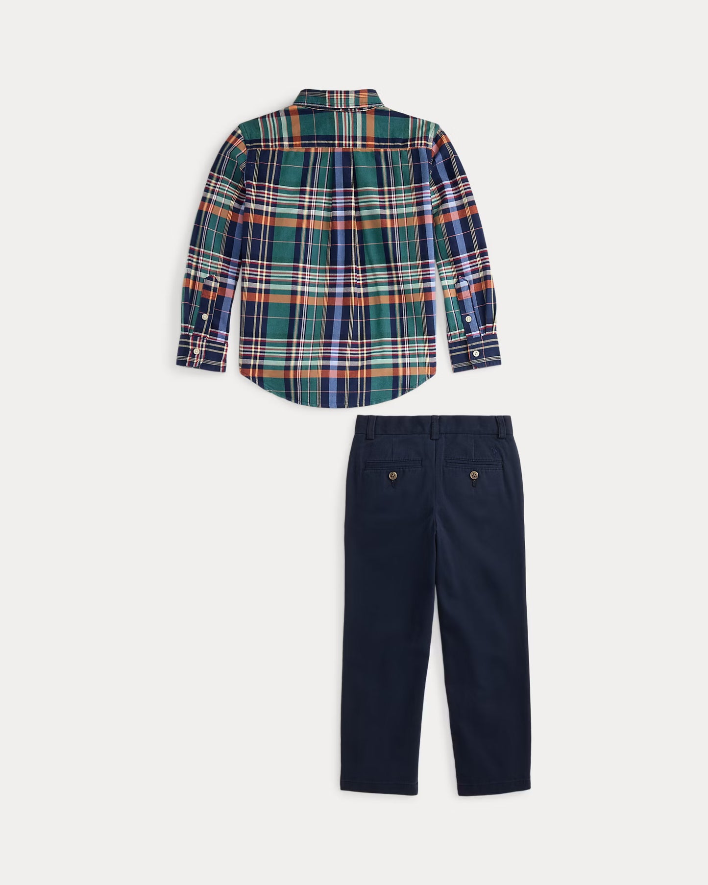 Plaid Cotton Shirt & Chino Pant Set