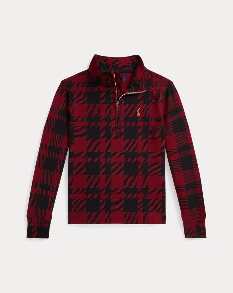 Plaid Cotton Interlock Pullover