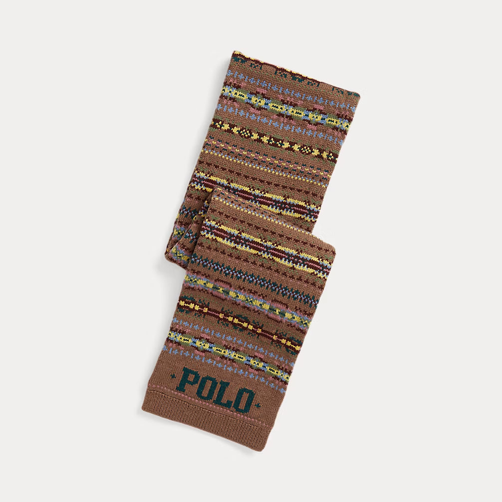 Fair Isle Wool-Cotton Scarf