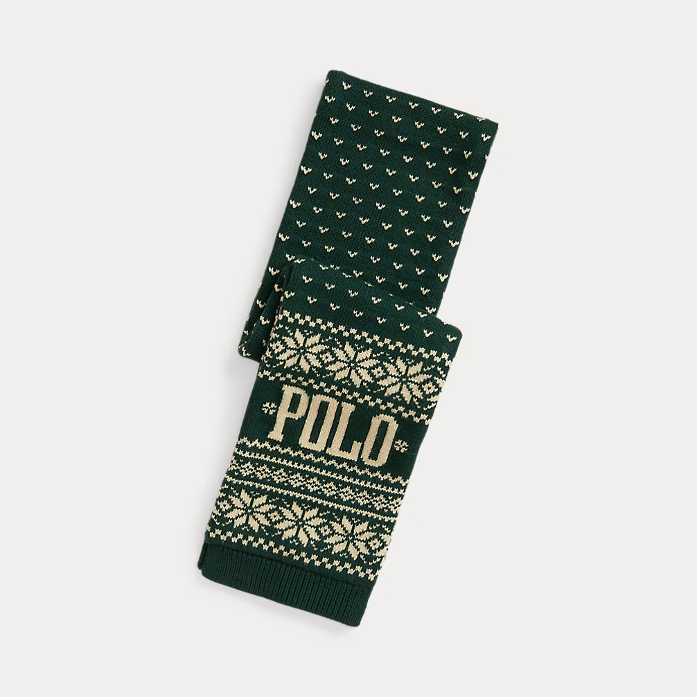 Reindeer Logo Cotton-Blend Scarf