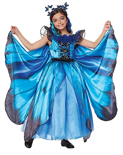 Kids Blue Butterfly Dress Costume - The Signature Collection