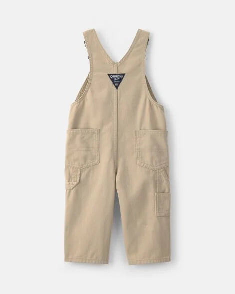 Toddler Train Overalls - Khaki