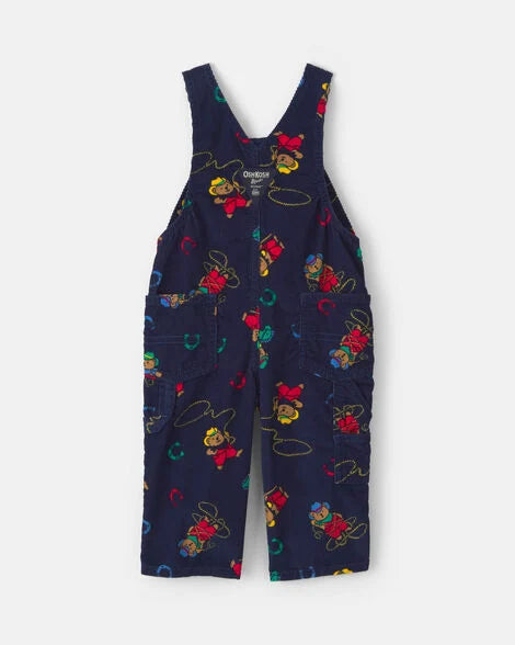 Toddler Bear Corduroy Overalls - Navy Blue
