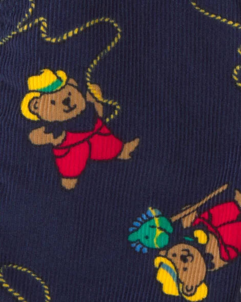 Toddler Bear Corduroy Overalls - Navy Blue