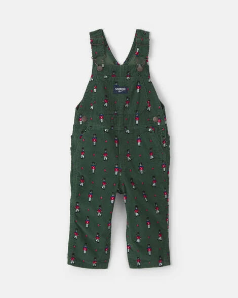 Toddler Boy Nutcracker Corduroy Overalls - Green
