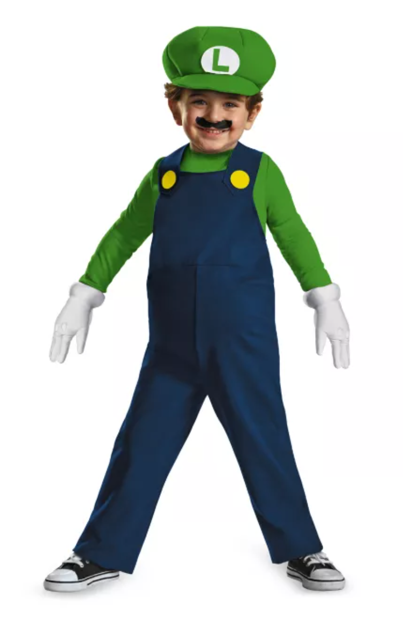 Toddler Luigi One Piece Costume - Super Mario Bros