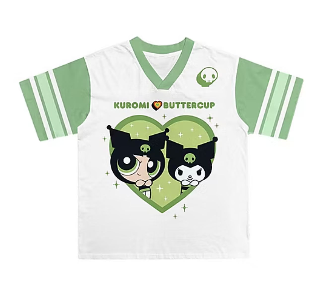 Little & Big Kid Girls V Neck Hello Kitty Powerpuff Girls Short Sleeve Jersey