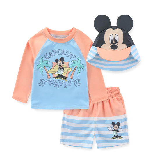 Disney Baby Mickey Mouse UPF50+ 3-Pcs Bathing Suit Set (0-24M)