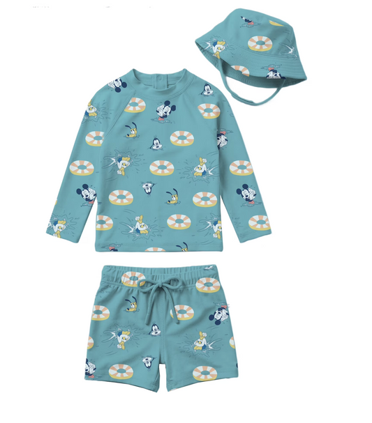 Disney Baby Mickey Mouse UPF50+ 3-Pcs Bathing Suit Set (0-12M)