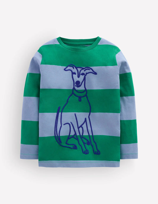 Striped Stitch Detail T-Shirt