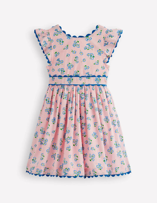 Ric Rac Trim Flutter Dress