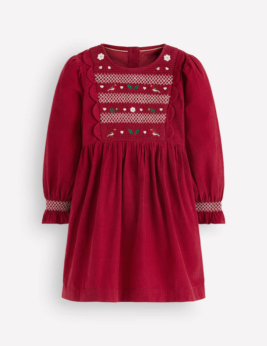 Smocked Corduroy Sparkle Dress