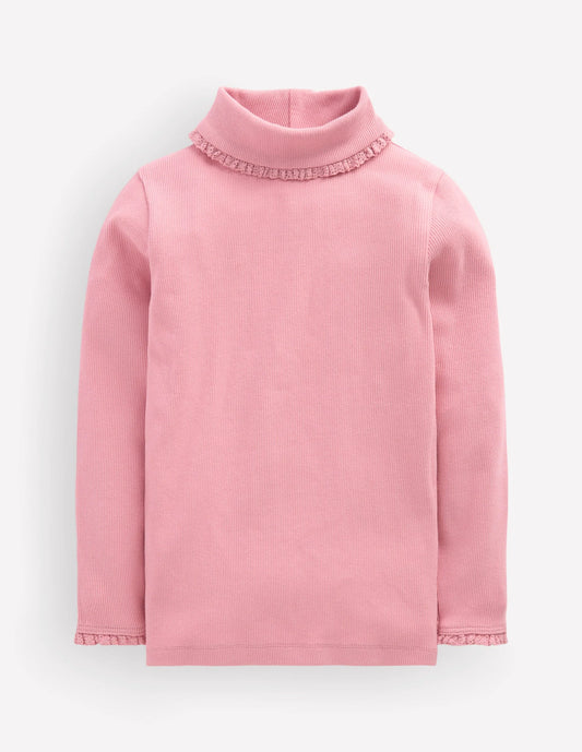 Lace Trim Roll Neck Top