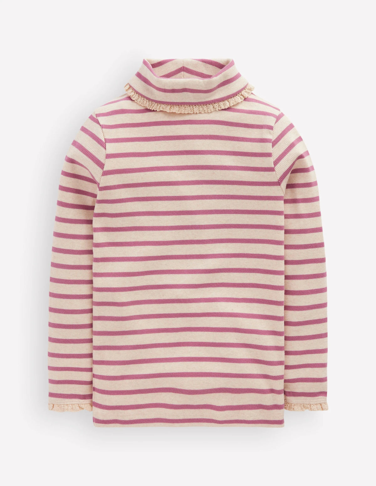 Lace Trim Roll Neck Top