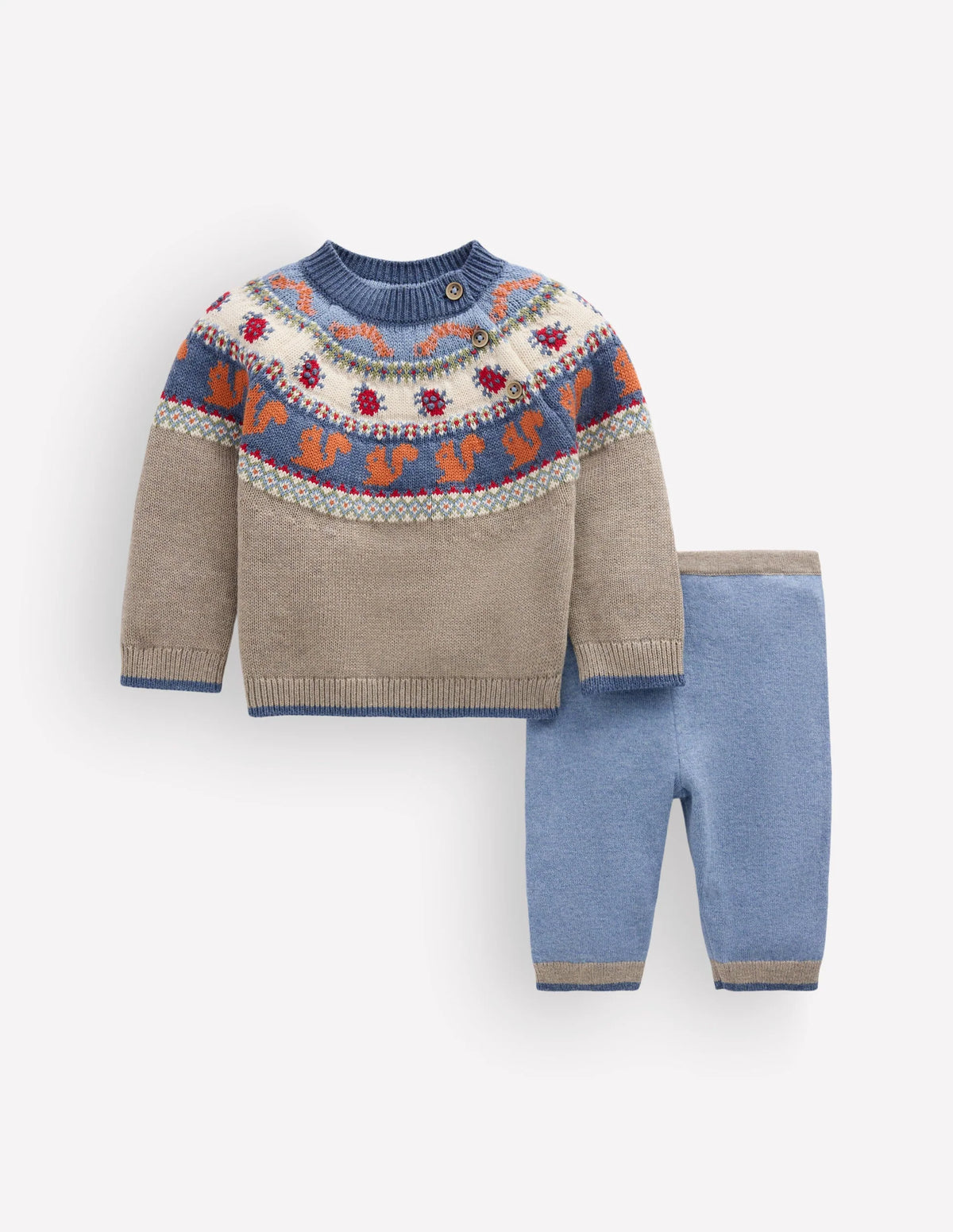 Denim Blue Bear Fair Isle