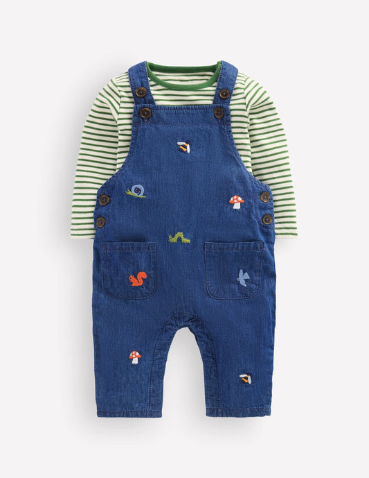 Woven Overalls Set