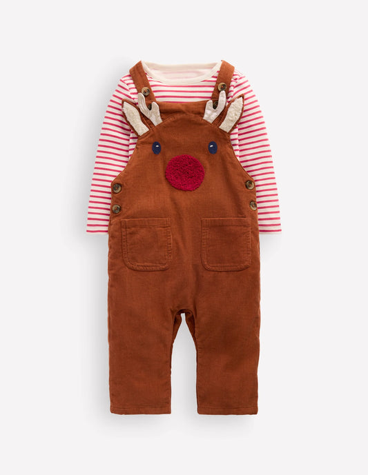 Novelty Cord Dungaree Set