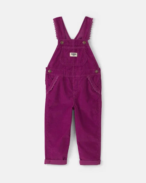 Toddler Girl Corduroy Overalls - Purple