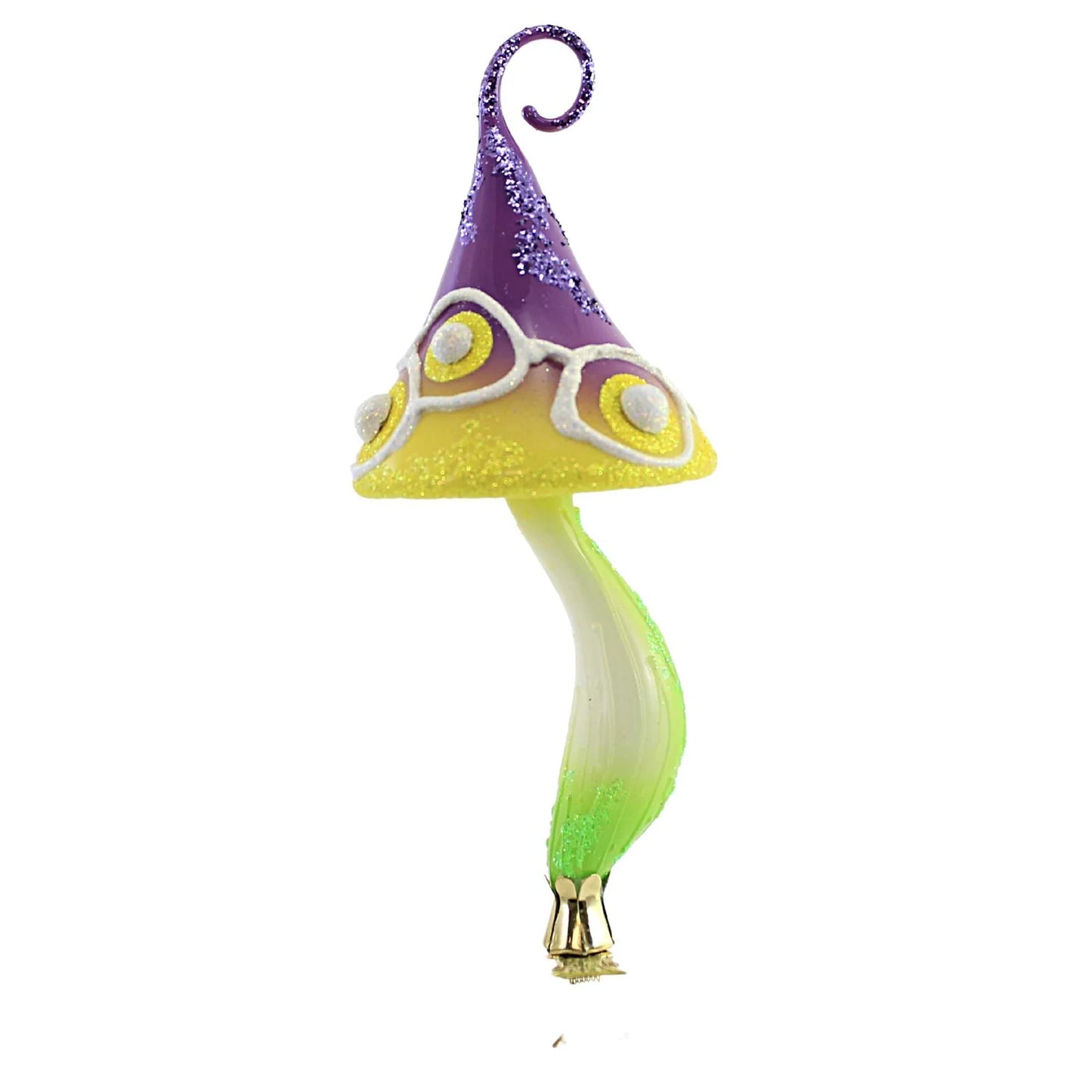 Purple & Yellow Magic Mushroom Ornament (Clip)