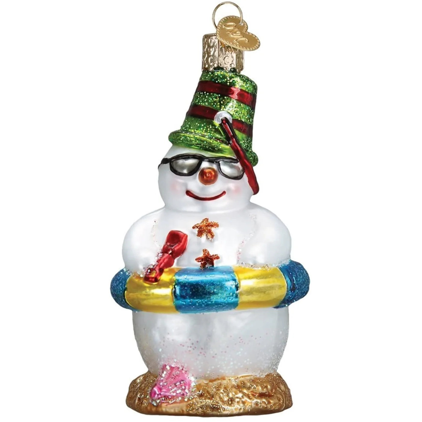 Beach Snowman Christmas Ornament