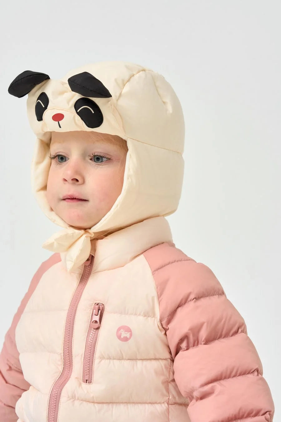 Baby Toddler White Duck Down Winter Hat - Panda