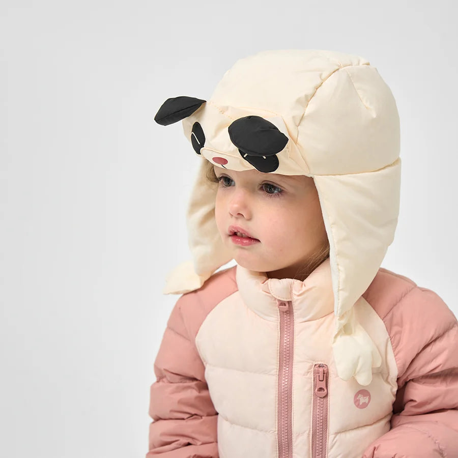 Baby Toddler White Duck Down Winter Hat - Panda