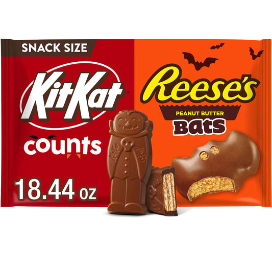 Reese's and Kit Kat Milk Chocolate Halloween Pumpkin Candy Shapes - 18.44oz/30pc