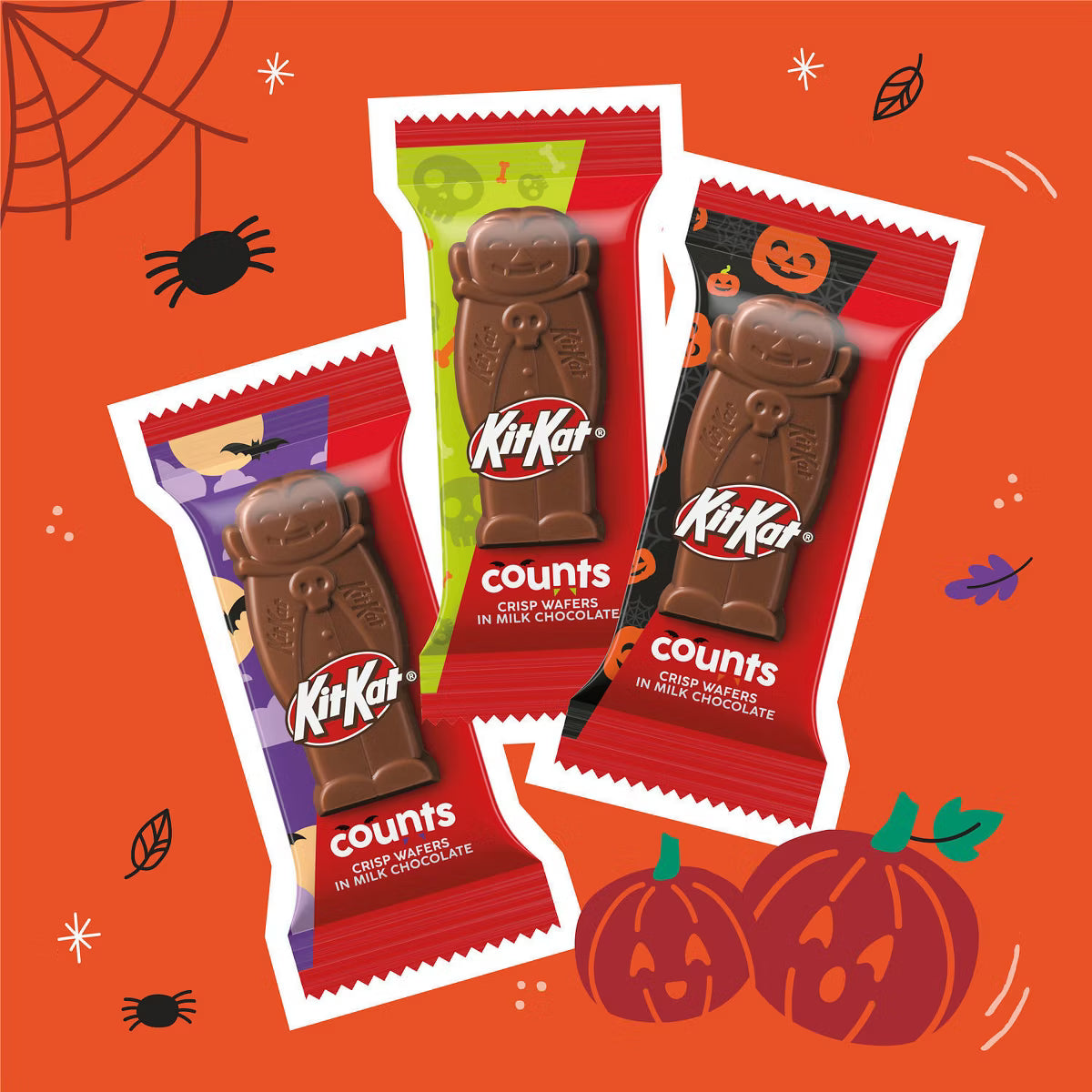 Kit Kat Milk Chocolate Counts Halloween Candy Jumbo Bag Snack Size - 16.52oz