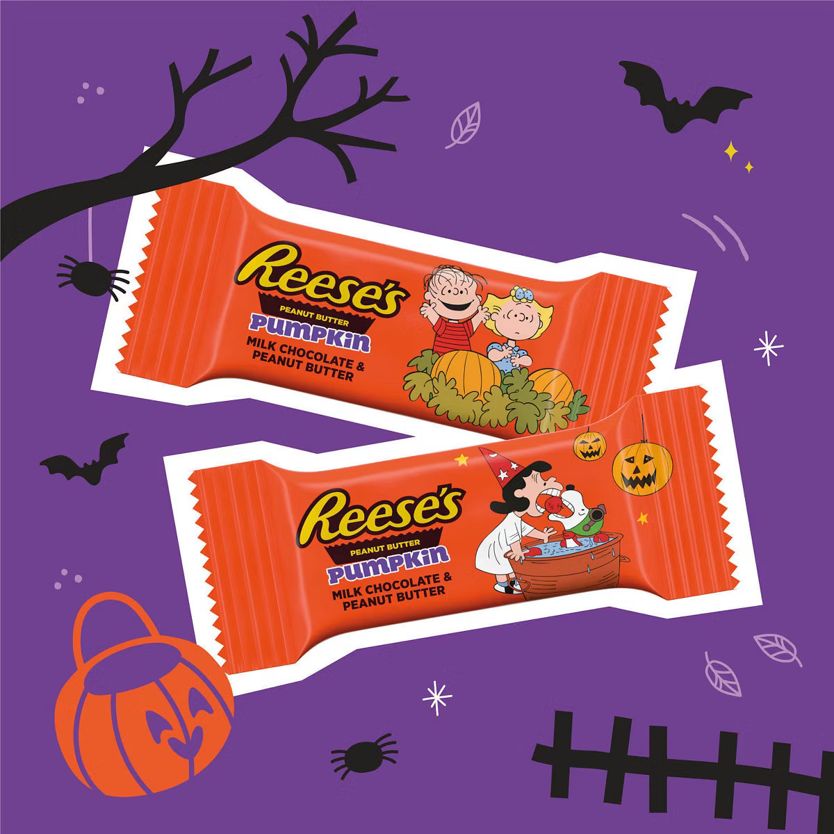 Reese's Peanut Butter Pumpkins Snoopy and Friends Halloween Chocolate Candy Snack Size - 9oz